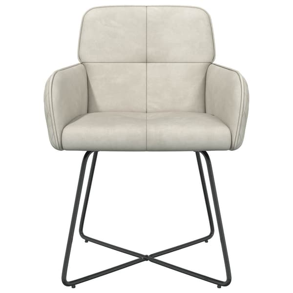 Matstolar 4 pcs Sammet Gräddvit 59 x 56,5 x 86 cm