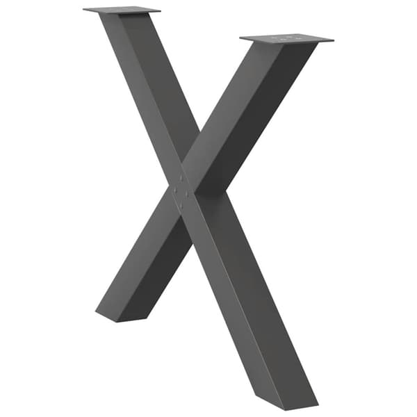 Matbordsben X-formade 2 st antracit 90x(72-73) cm stål