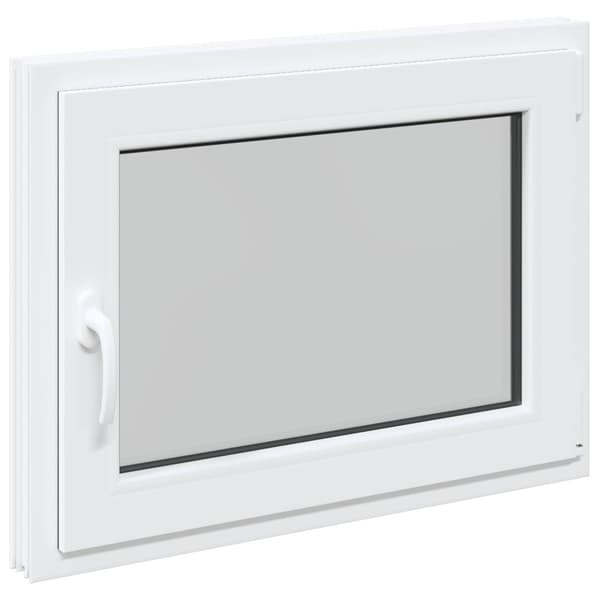 Källarfönster RISOR Vit 80 x 70 cm PVC och glas