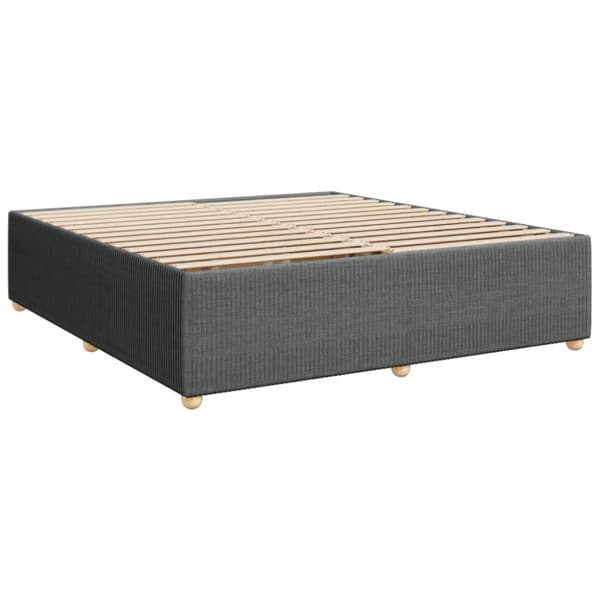 Ramsäng med madrass mörkgrå 200x200 cm tyg
