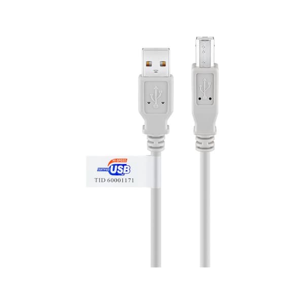 Goobay 50831 USB-kablar 2 m USB 2.0 USB A USB B Grå