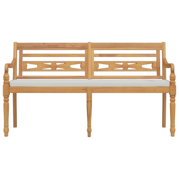 Bataviabänk med dyna 150 cm massiv teak