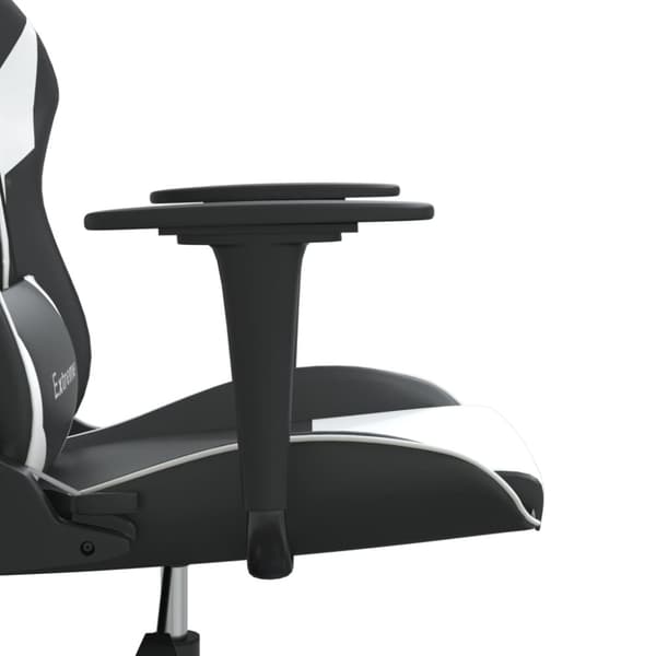 Gamingstol svart och vit konstläder
