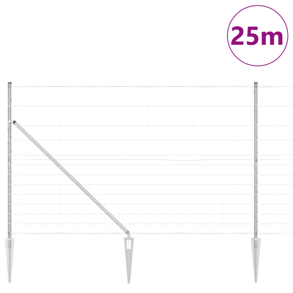 Stängselstolpe Galvaniserad 25 x 1,5 m Stål