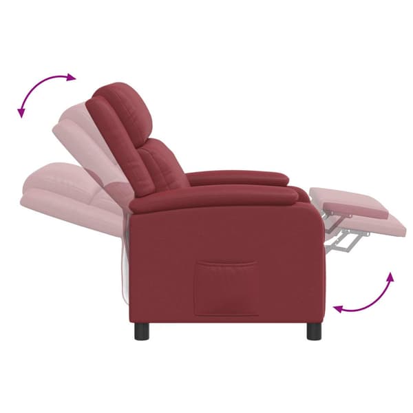 Recliner Vinröd Konstläder