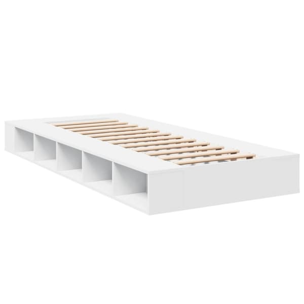 Sängram vit 90x190 cm konstruerat trä