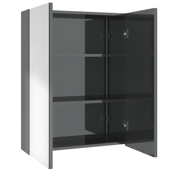 Spegelskåp för badrum grå 60x15x75 cm MDF