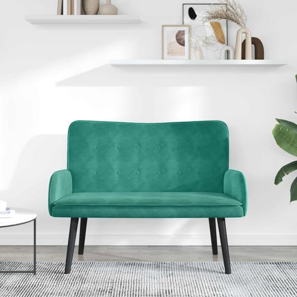 Tvåsitssoffa Turkos 115 x 61 x 87 cm Sammet