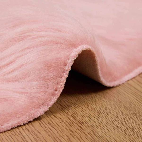 Fuskfäll matta TAFALLA Rosa Ø 200 cm Polyester