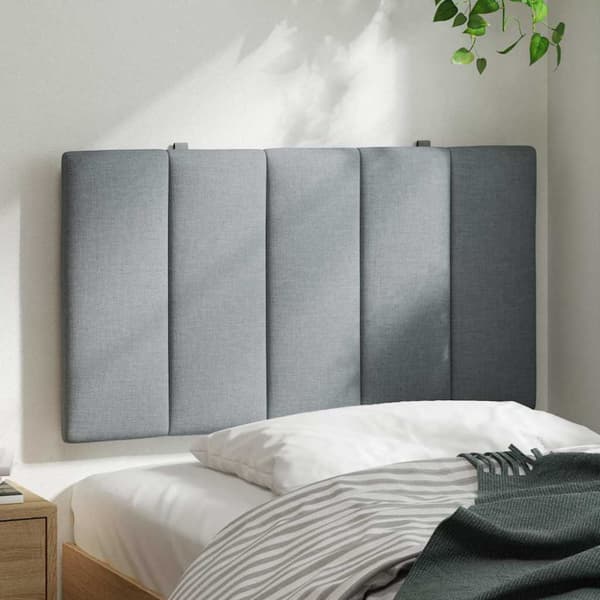 Headboard Cushion "Hanko" Light Grey 90 cm Fabric