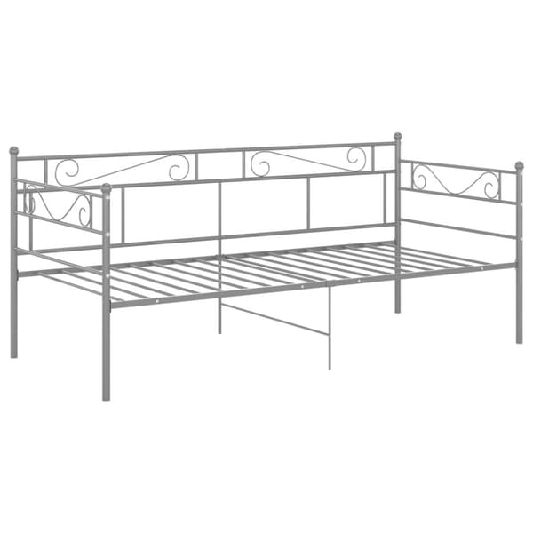 Sängram bäddsoffa grå metall 90x200 cm