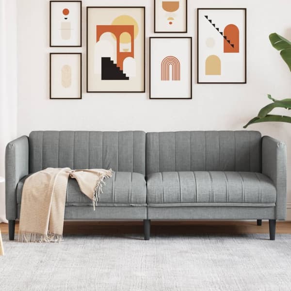 Soffa 3-sits ljusgrå tyg
