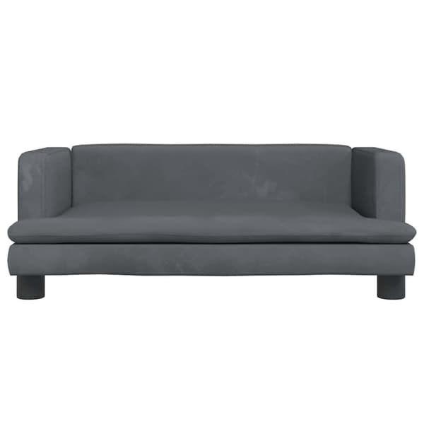 Barnsoffa mörkgrå 80x45x30 cm sammet