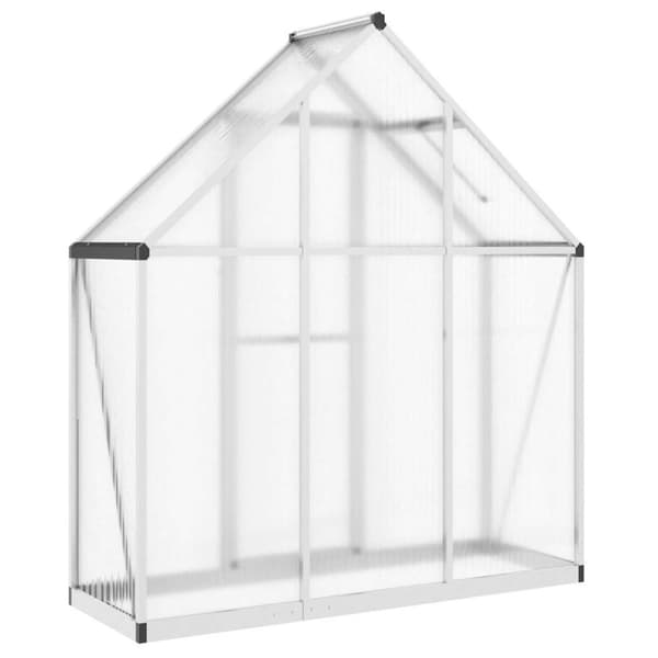 Växthus med ram silver 169x58x195 cm aluminium