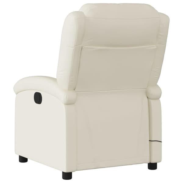 Massagefåtölj gräddvit konstläder
