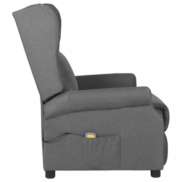 Massagefåtölj ljusgrå tyg