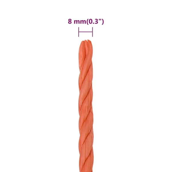 Rep orange 8 mm 25 m polypropylen