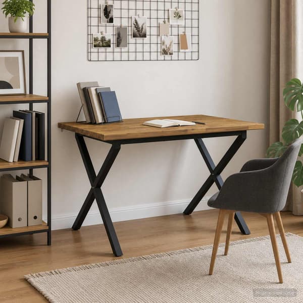 120 x 80 x 75 cm Massivt Akaciaträ Vit och svart Rektangulär