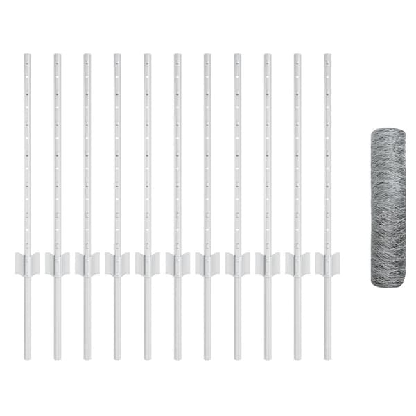 Stängsel med stolpe Silver 0,5 x 25 m Stål