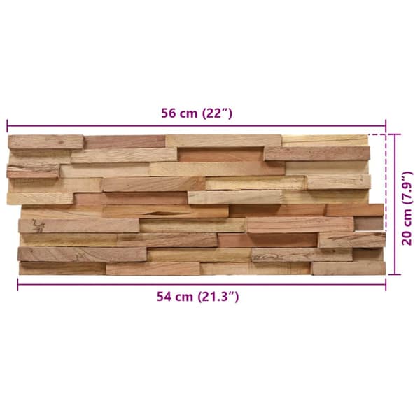 Väggbeklädnad 3D 10 st 1,08 m² massiv teak
