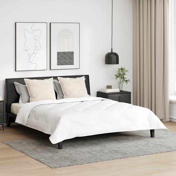Duntäcke med Kuddar med kudde 3 pcs Vit Mikrofiber