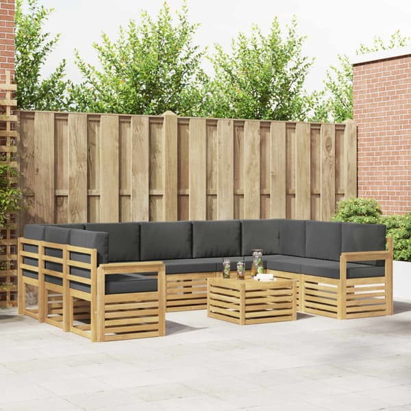 Utomhussoffset 8 pcs Vit och Antracit 59 x 59 x 37 cm Polyester