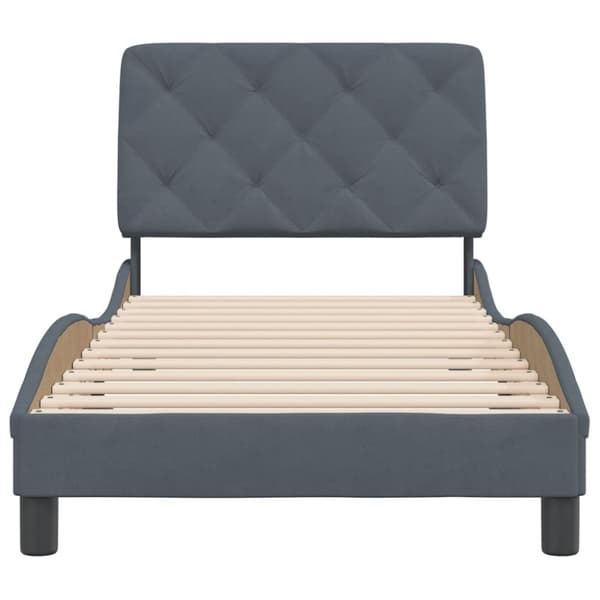 Bed Frame without Mattress Dark Grey 80x200 cm Velvet