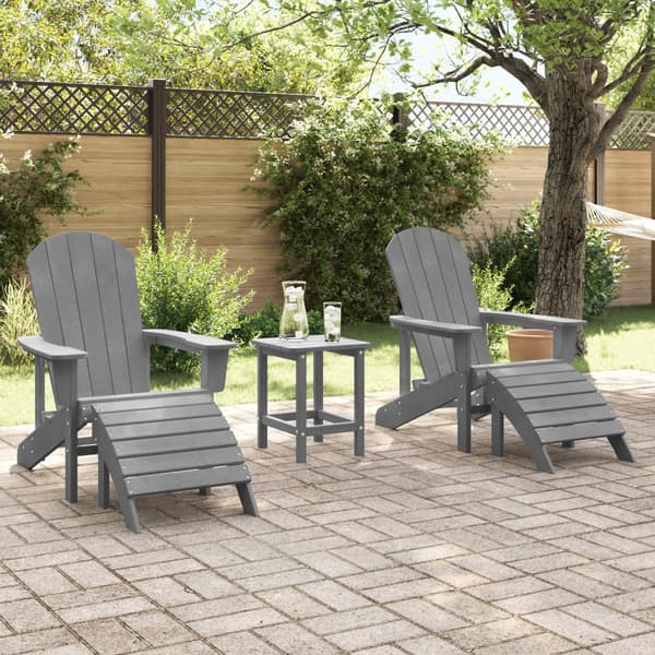 Trädgård Stol 2 pcs Ljusgrå 83 x 74 x 92 cm polyeten
