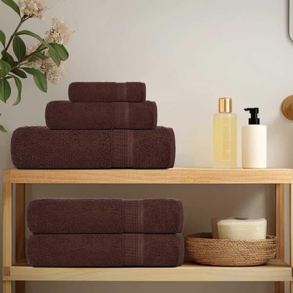 handduksset FROGN 6 delar brun 360 gsm