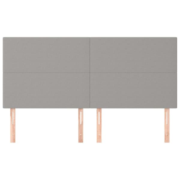 Sänggavel ljusgrå 160x5x118/128 cm tyg