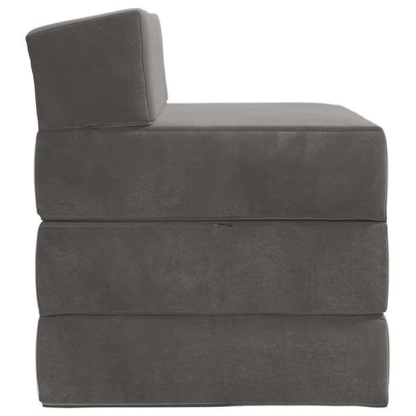 Fällbar Soffbed Mörkgrå 200 x 70 x 10 cm Sammet