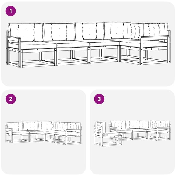 Utomhussoffset med kudde 4 pcs Vit och antracit Polyester