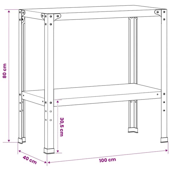 Planteringsbord 100 x 40 x 80 cm Pulverlackerat stål Antracit