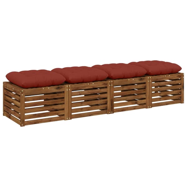 Sittkuddar VIANEN 4 st 100% Polyester Röd 50 x 50 x 12 cm