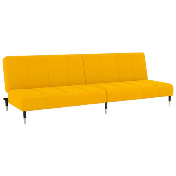 Bäddsoffa 2-sits gul sammet