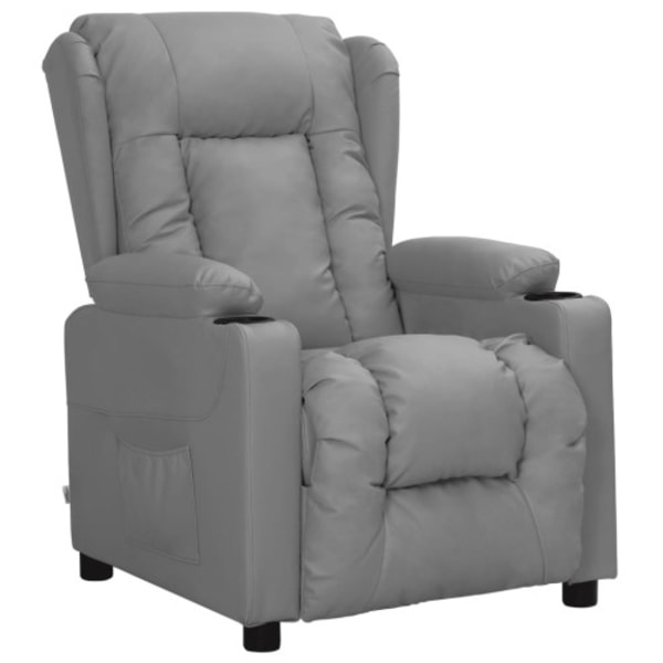 Reclinerfåtölj grå konstläder
