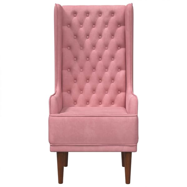 Knappklädd stol med hög rygg Rosa Sammet