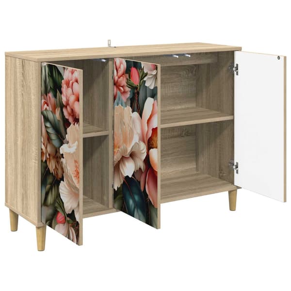 Sideboard BORNE Sonoma-ek 102 x 33 x 75 cm Konstruerat trä