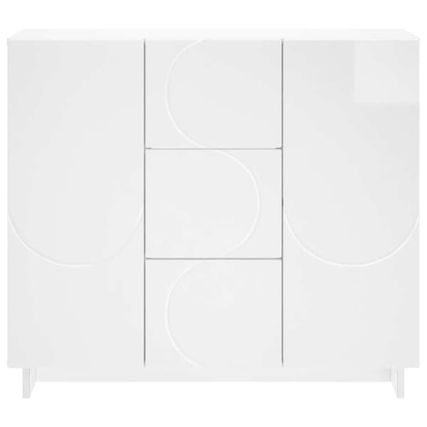 Sideboard Vit högglans 85.5 x 31 x 75 cm Konstruerat trä
