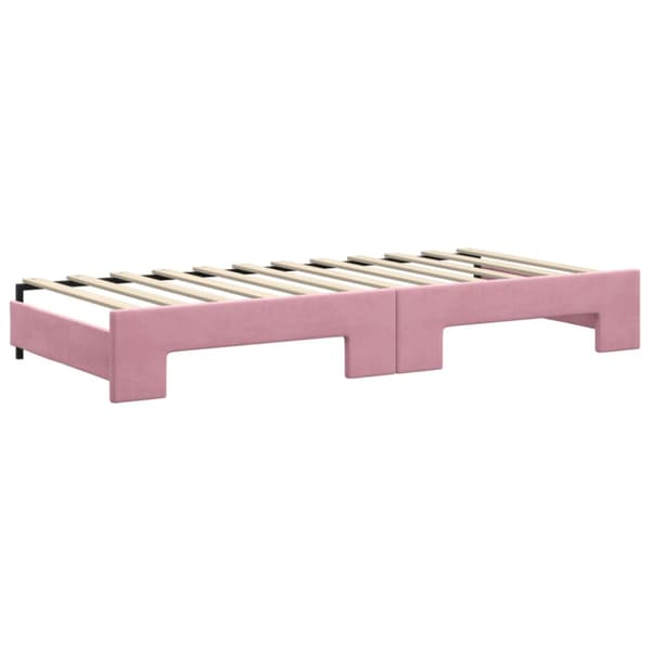 Dagbädd utdragbar rosa 90x200 cm sammet