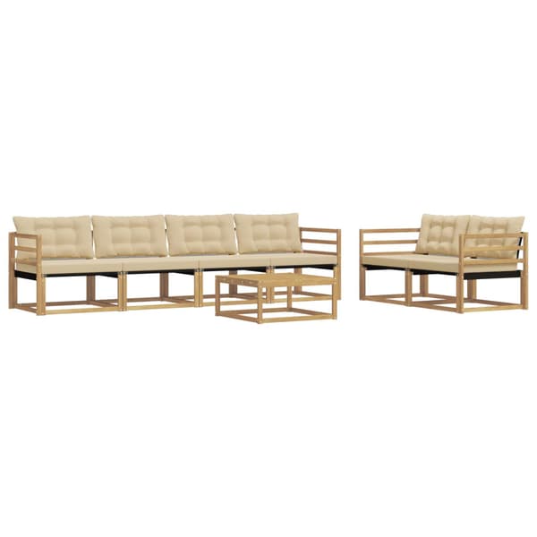 Utomhussoffset 7 pcs Vit och Beige 79 x 79 x 37 cm