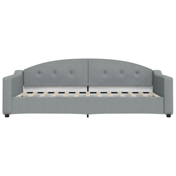 Dagbädd med madrass ljusgrå 90x200 cm tyg