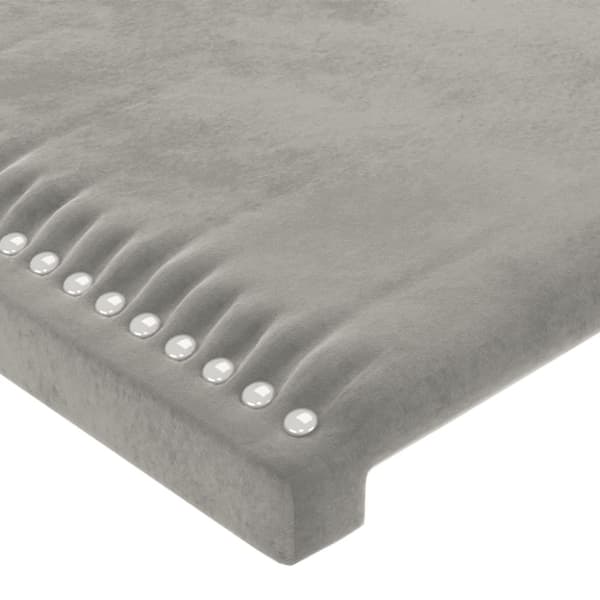 Sänggavel ljusgrå 200x5x118/128 cm sammet
