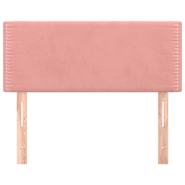 Sänggavel rosa 100 x 5 x 78/88 cm sammet