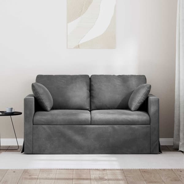 Soffa Mörkgrå 138 x 78 x 80 cm Sammet