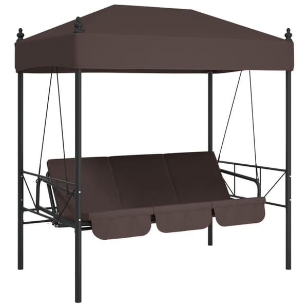 Hammock med tak kaffebrun stål