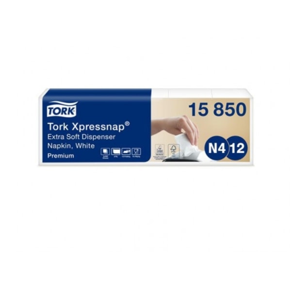 Servett TORK Pre N4 2-lag vit 1000/fp