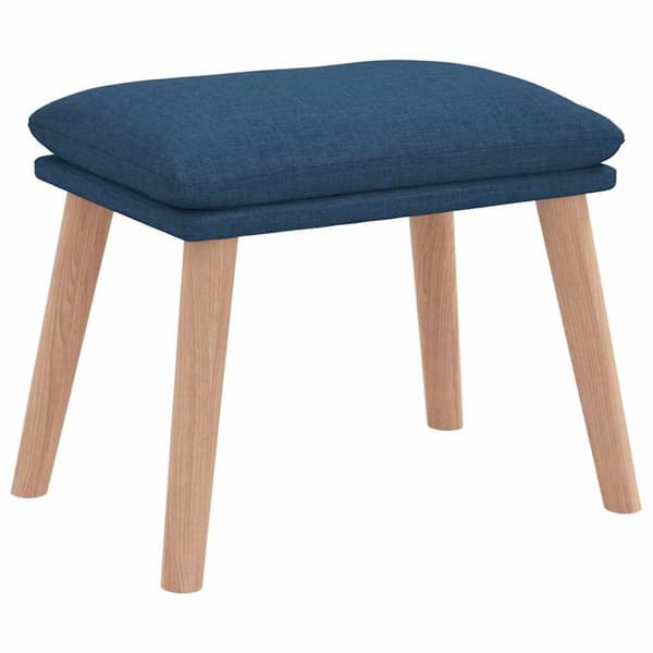 Vilstol med fotpall blå Tyg