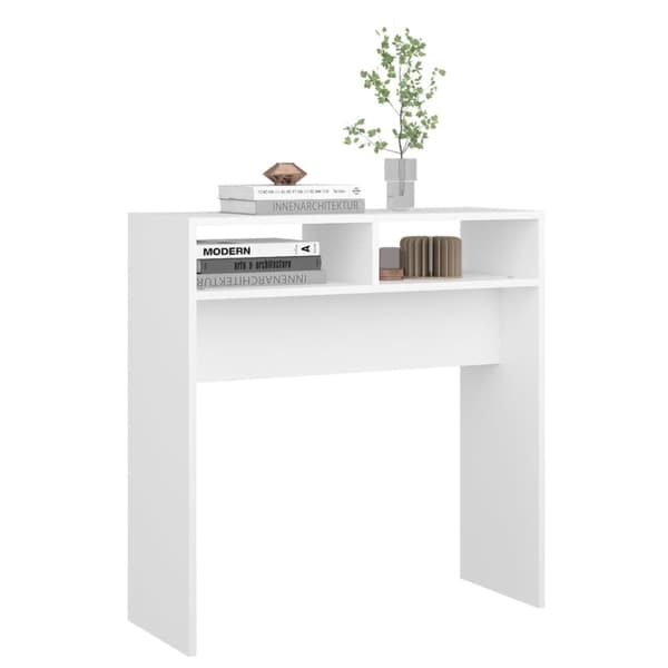 Konsolbord vit 78x30x80 cm konstruerat trä