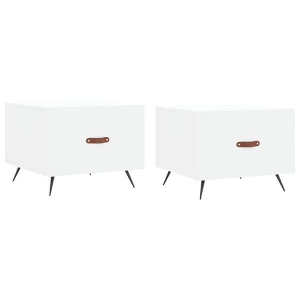 Soffbord 2 st vit 50x50x40 cm konstruerat trä